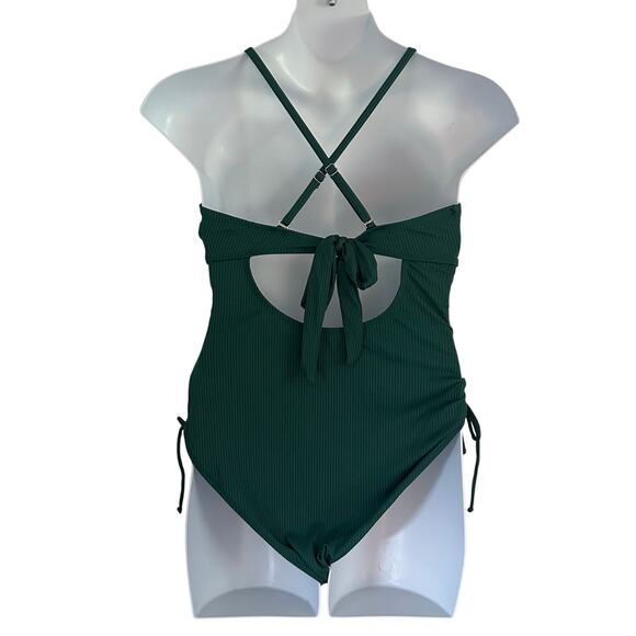 Aleumdr Ribbed One-Piece Tummy Control Cutout Padded Swimsuit XL NWOT - Picture 7 of 13